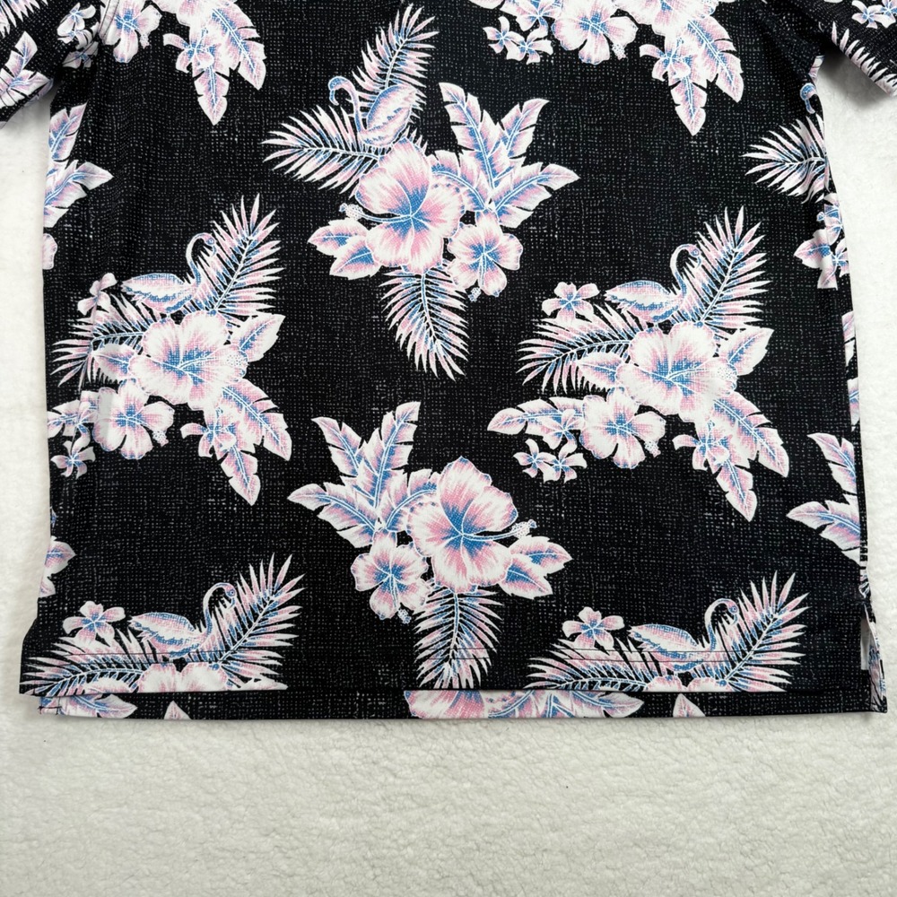 Chubbies Mens Performance Polo Shirt Small Charcoal Floral Flamingo Tropical S - Picture 7 of 11